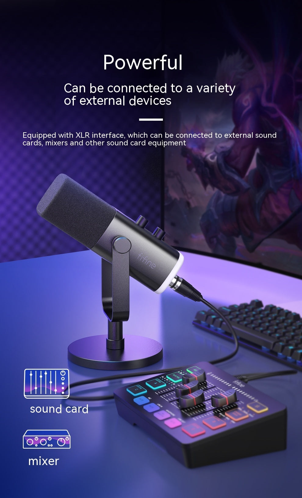 Ray AM8 RGB Dynamic Microphone