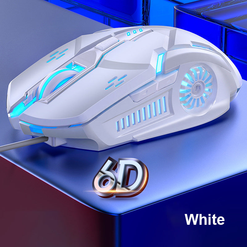 Silent 6-Key RGB Wired Gaming Mouse – 3200 DPI