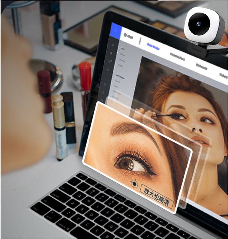 Auto Focus with Microphone for PC Laptop with Fill Lamp Web Cam