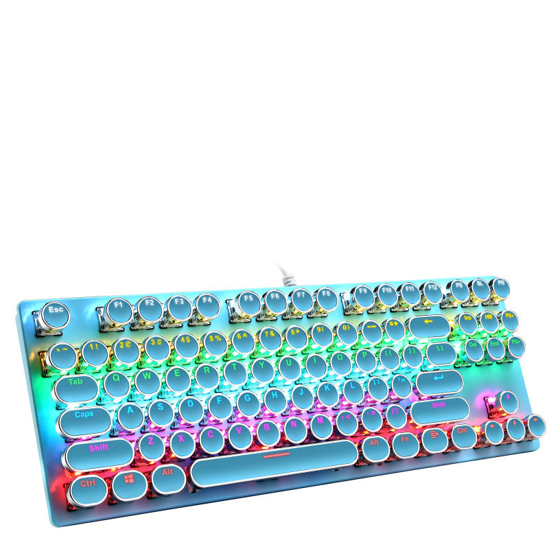 Wired 87-Key Electroplating Punk Mechanical Keyboard