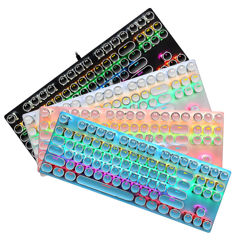 Wired 87-Key Electroplating Punk Mechanical Keyboard
