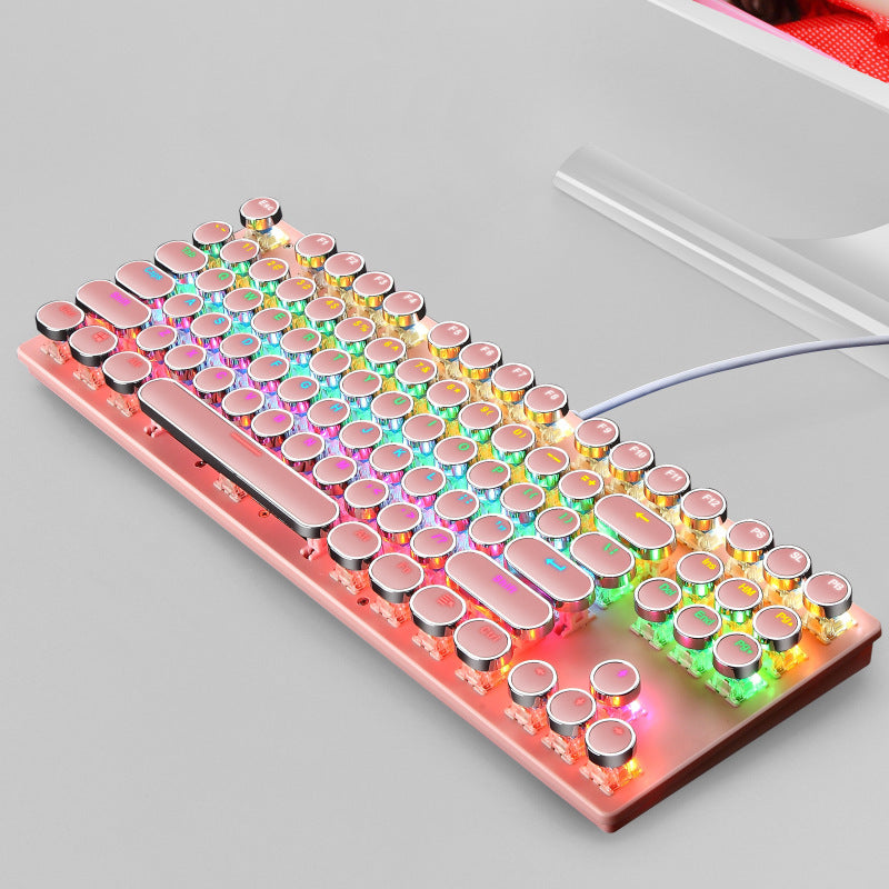 Wired 87-Key Electroplating Punk Mechanical Keyboard