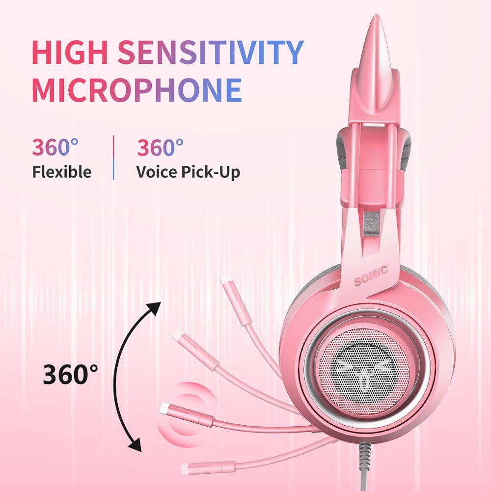 SOMIC G951s Pink Cat Ear Gaming Headset