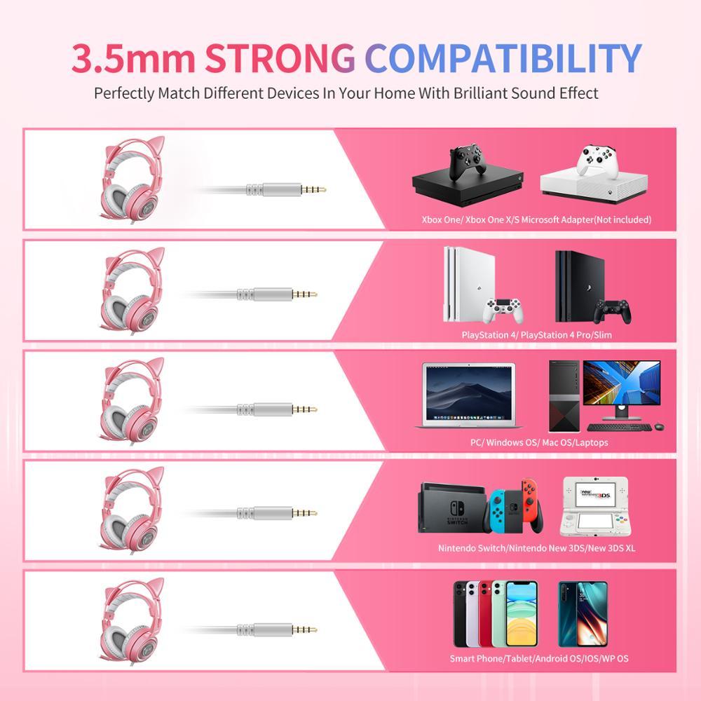 SOMIC G951s Pink Cat Ear Gaming Headset