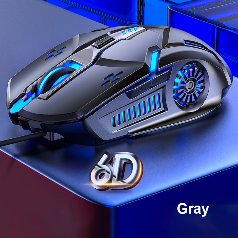 Silent 6-Key RGB Wired Gaming Mouse – 3200 DPI