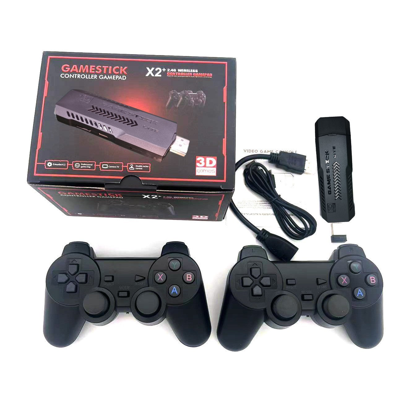 3D Game Stick Retro Console for Gaming - Classic Games with Dual Wireless Controllers