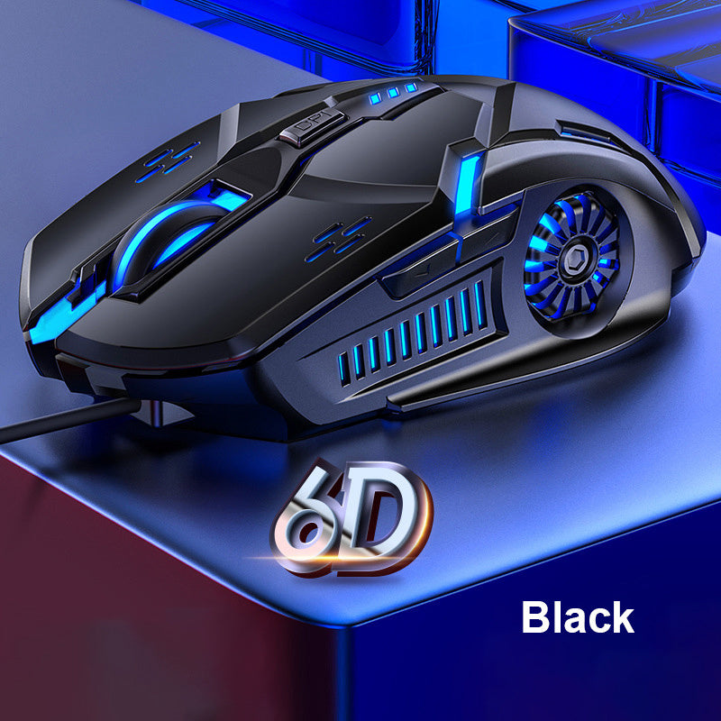 Silent 6-Key RGB Wired Gaming Mouse – 3200 DPI