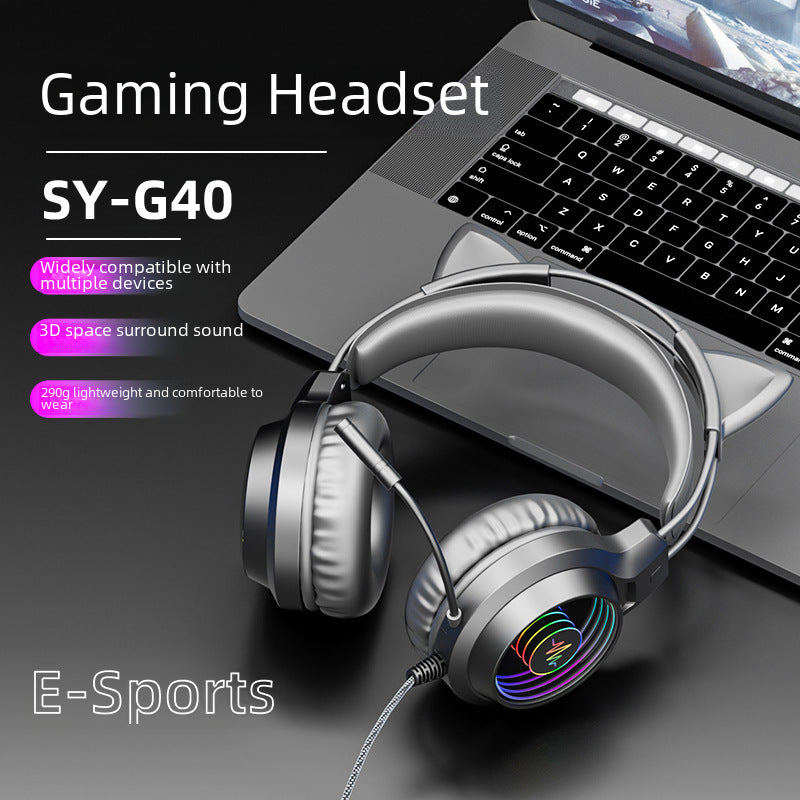 Cross-border Notebook E-sports Headset Computer Special Brand Headset Headset Wired Game Headset Factory Wholesale