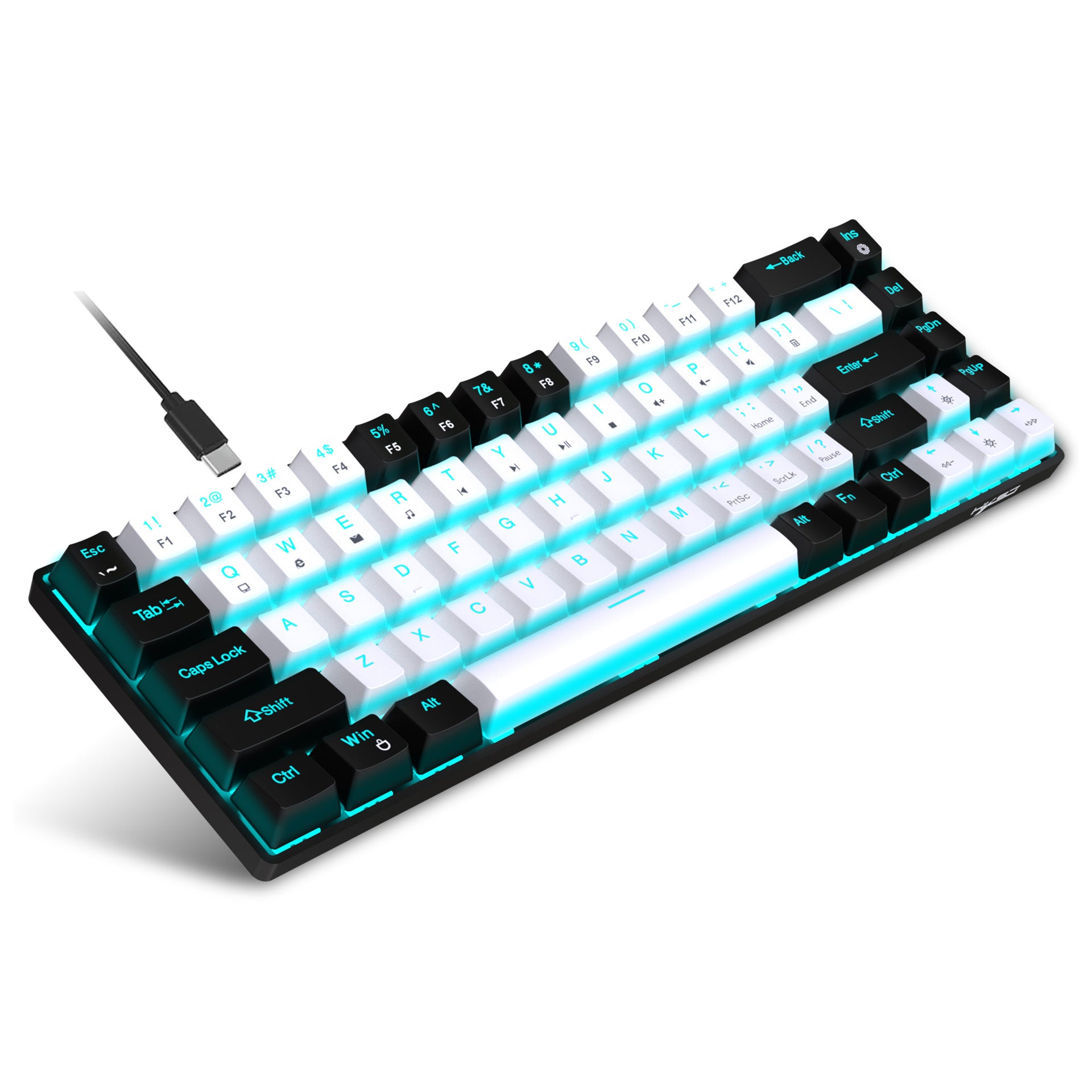 Hot-Swappable Blue Switch RGB Backlit Wired Keyboard with Ice Blue Lighting