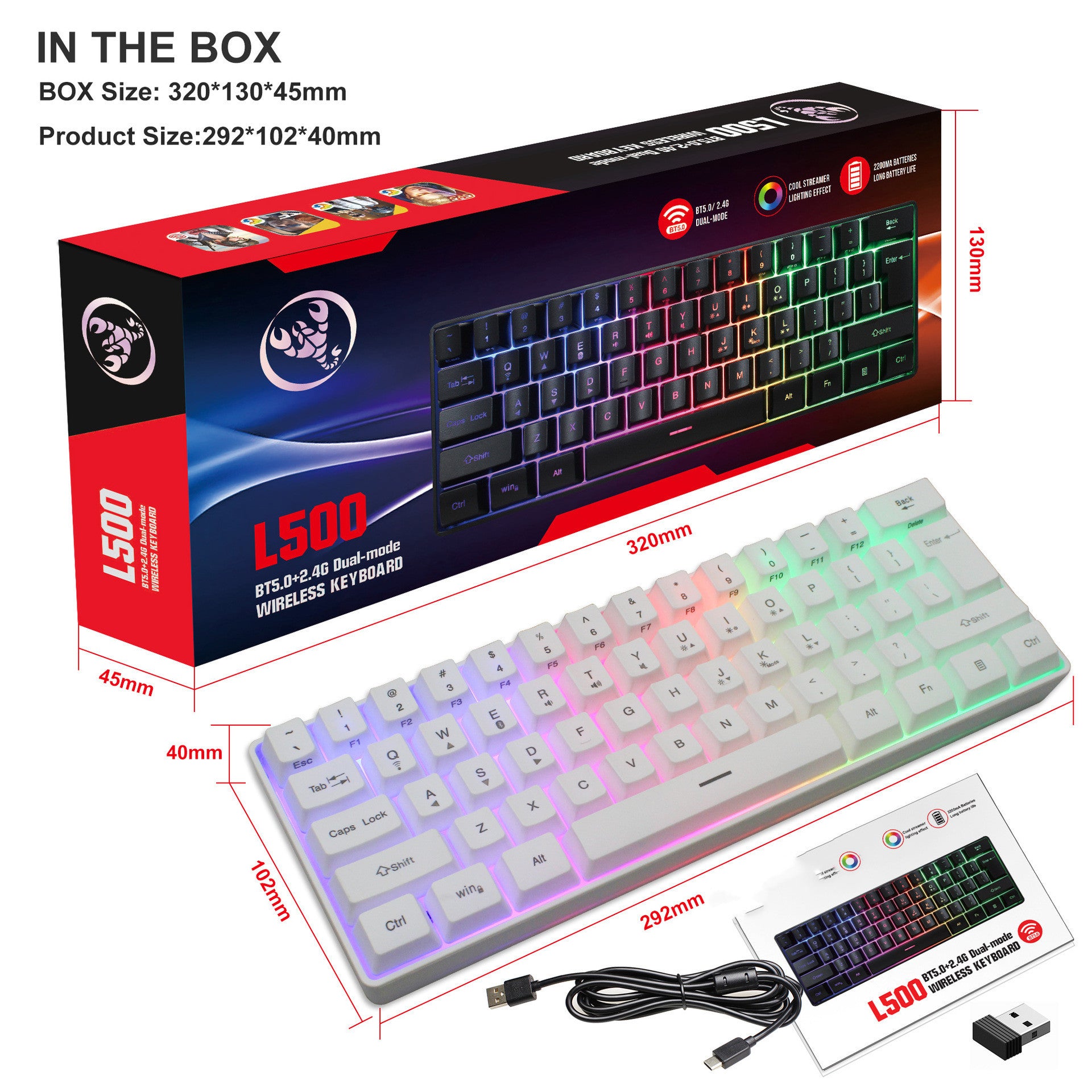 L500 Series RGB Dual-Mode Gaming Keyboard
