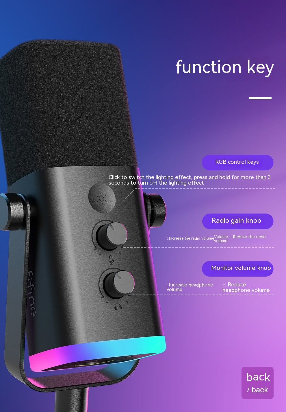 Ray AM8 RGB Dynamic Microphone