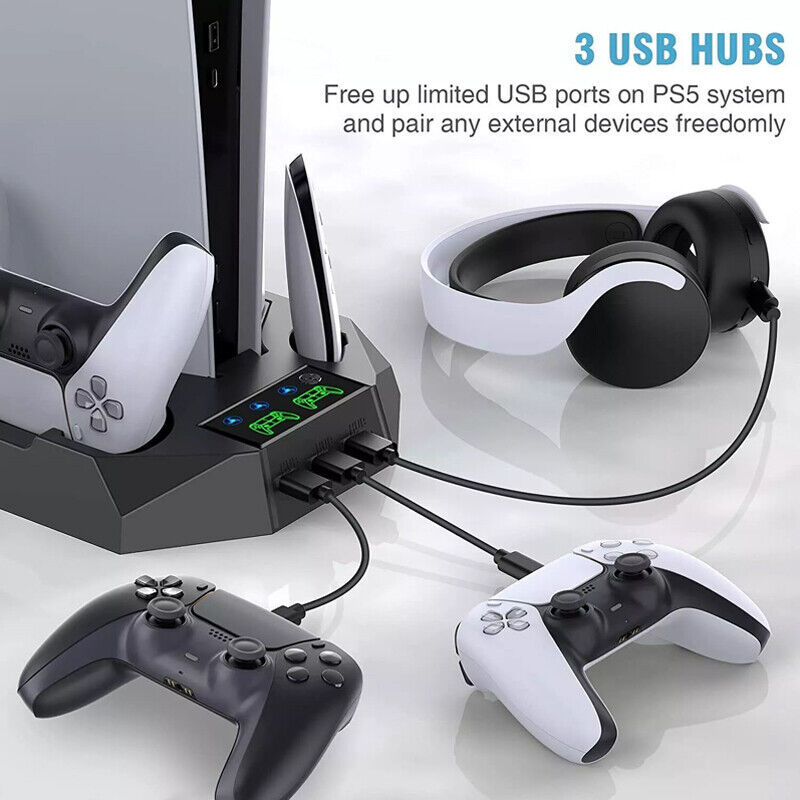 PS5 Vertical Cooling Fan Stand Controller Charger Station For  Playstation 5