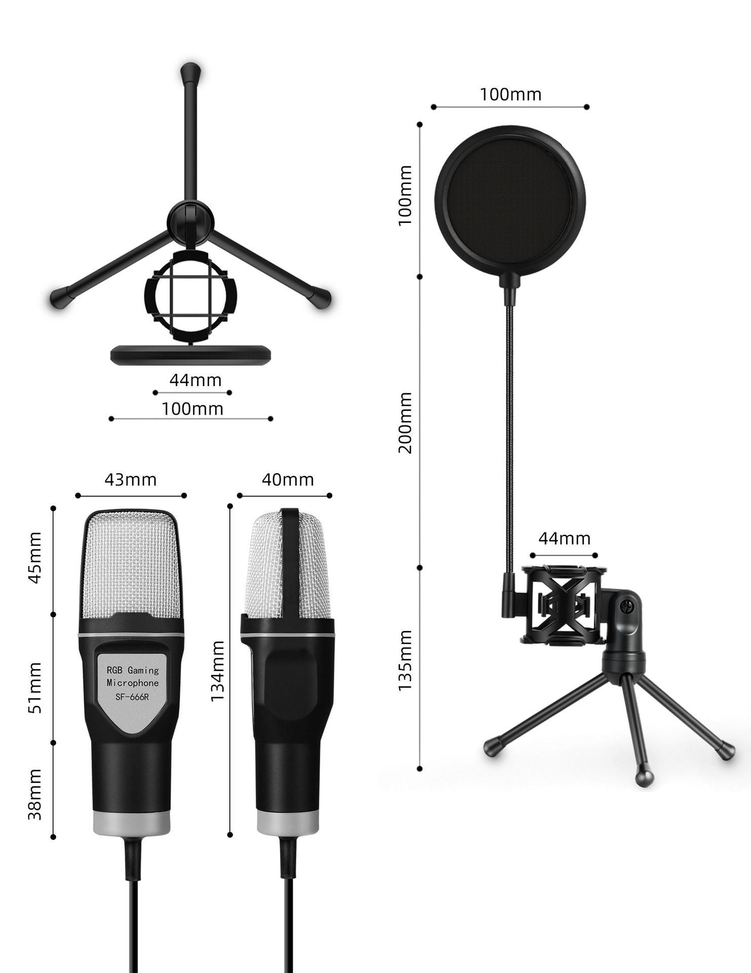 Clear Voice RGB Gaming Desktop Microphone